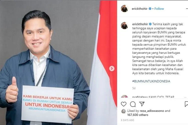 instagram: @erickthohir