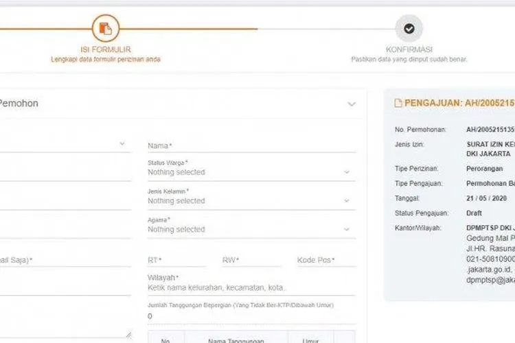 Formulir SIKM DKI Jakarta