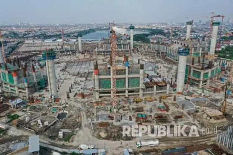 proyek pembangunan JIS dilihat dari atas / republika