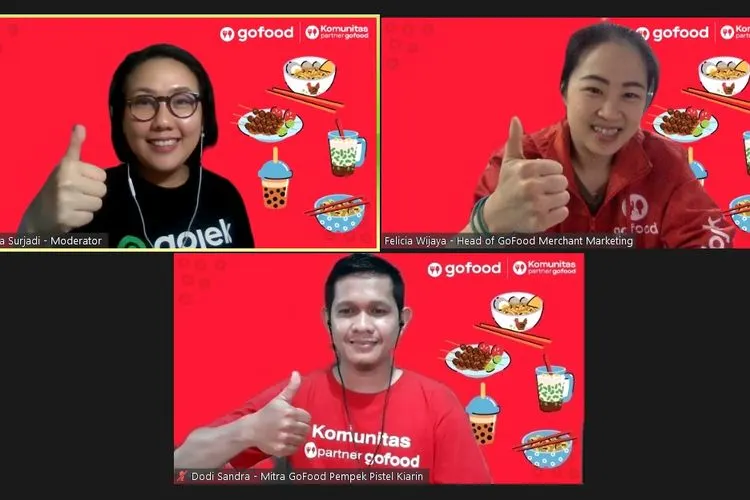 Diskusi webinar Komitmen Gofood Dorong Pertumbuhan Bisnis UMKM melalui Komunitas Partner GoFood (Kompag)/dok: ist