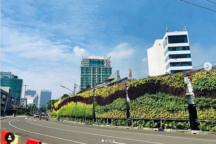 Green wall di kawasan Patung Pak Tani, Jakarta Pusat/@tamanhutandki
