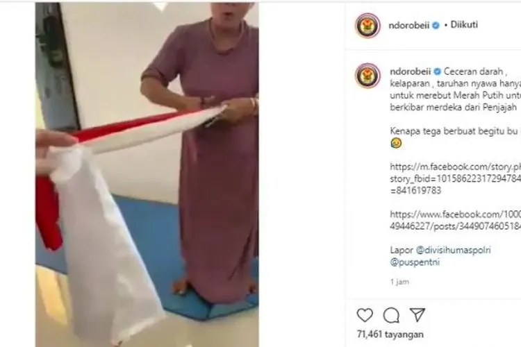 para pelaku penggunting bendera merah putih masih berstatus saksi/ instagram