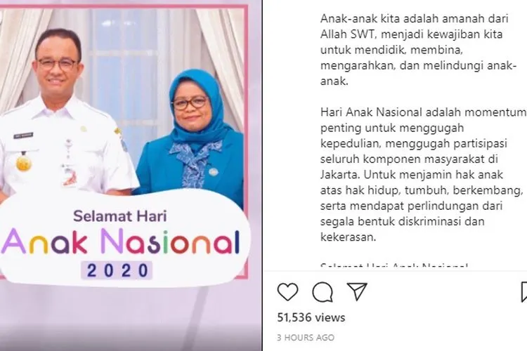 ilustrasi Hari Anak Nasional (HAN) DKI Jakarta/ instagram