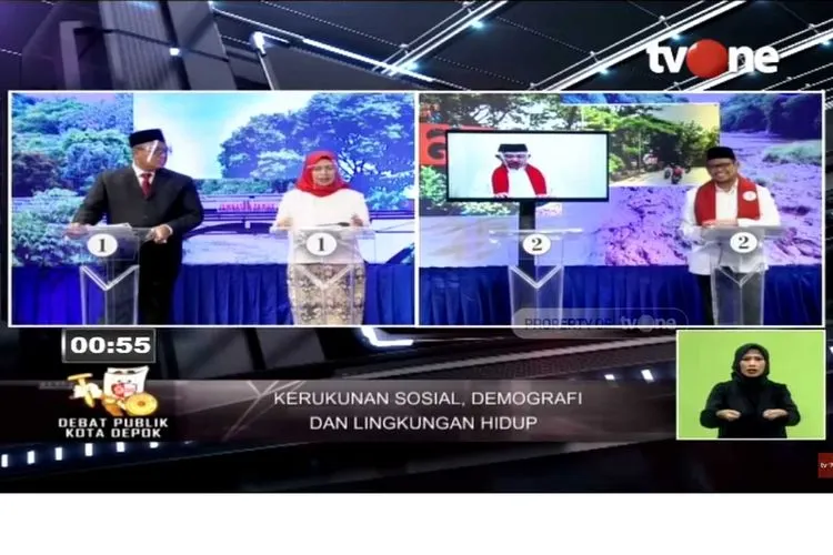 Calon Wakil Wali Kota Depok, Imam Budi Hartono saat debat dengan rivalnya, Afifah Alia/dok: ist