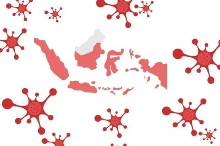 Ilustrasi corona dan peta Indonesia (dok)