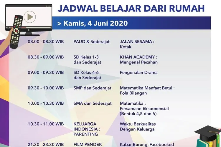 Jadwal Belajar dari Rumah TVRI Kamis 4 Juni  2020. (Twitter TVRI)