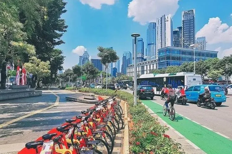 ilustrasi jalur sepeda di DKI Jakarta/ diskominfo DKI