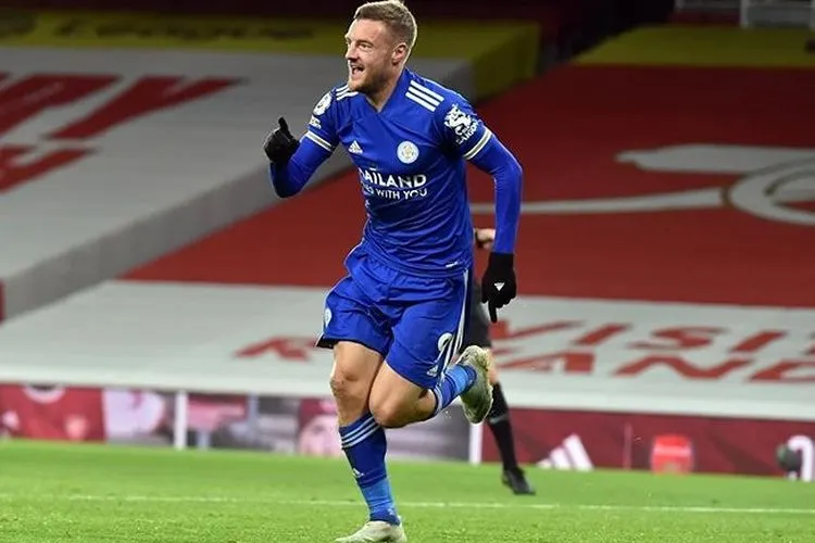 Pemain Leicester, Jamie Vardy berhasil mencetak gol tunggal yang menjadi satu-satunya gol saat kontra dengan Arsenal/ instagram