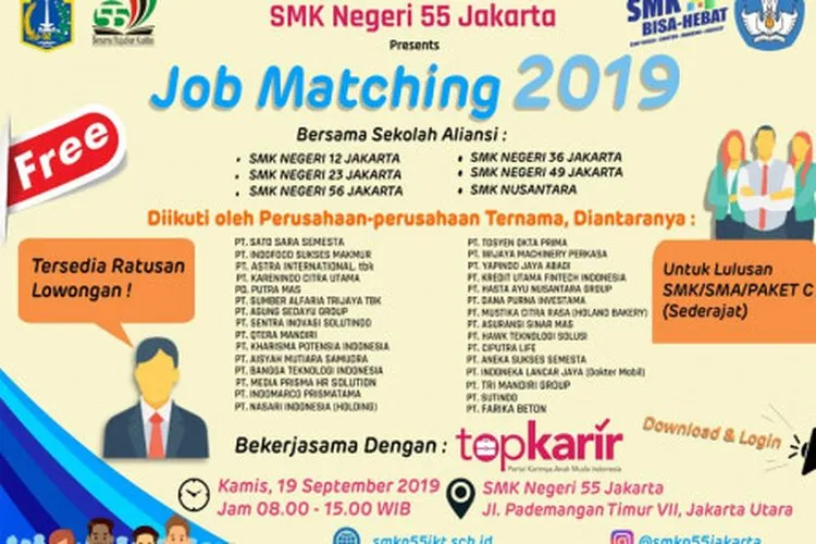 Job Matching yang digelar di SMKN 55/beritajakarta.id