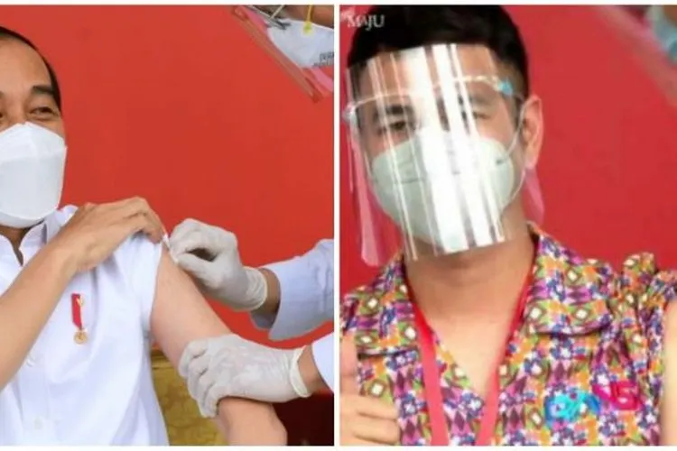 Jokowi dan Raffi Ahmad Disuntik Vaksin Covid-19. (Dok: Kolasi foto Sekretariat Presiden)
