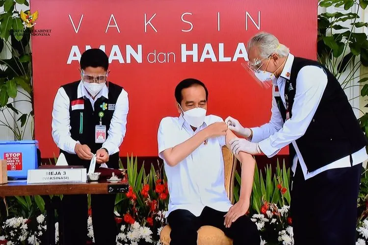 Presiden Jokowi Disuntik Vaksin Covid-19. (Dok: YouTube Sekretariat Presiden)