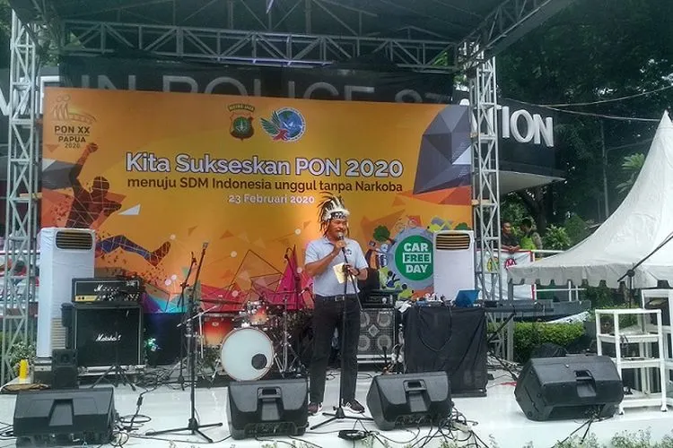 Kapolda Metro Jaya, Irjen Nana Sudjana saat kampanye bahaya narkoba bertajuk 'Bersama Lawan Narkoba, Menuju Jakarta Zero Narkotic' di Bundaran HI, Jakarta Pusat, Minggu (23/2/2020). (Ayojakarta.com/Hendy Dinata)