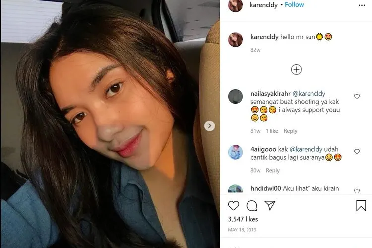 24 PESERTA SHOWCASE INDONESIAN IDOL 2020: Lagu Karen Claudia yang Dibilang Mirip Ashanty/instagram @karencldy
