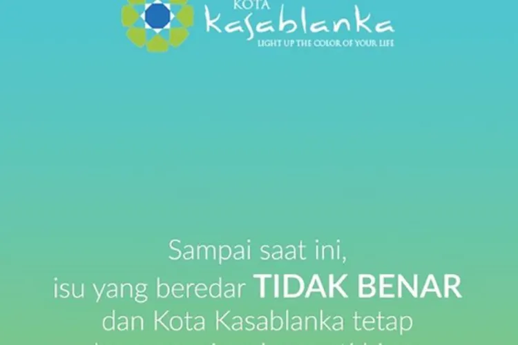 Keterangan Resmi Mal Kokas dalam instagramnya menjawab hoax lockdown. (instagram:  @kotakasablanka)