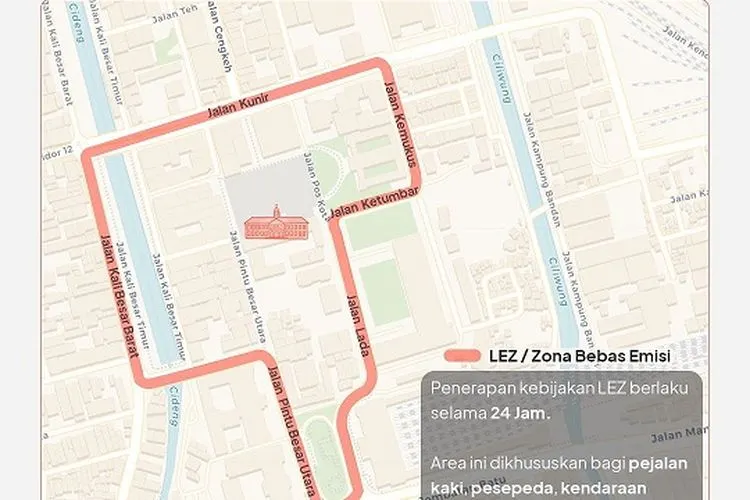 Low Emission Zone (LEZ) atau Kawasan Rendah Emisi bakal diberlakukan di Kota Tua/dok: Instagram @jalanbaru.jkt
