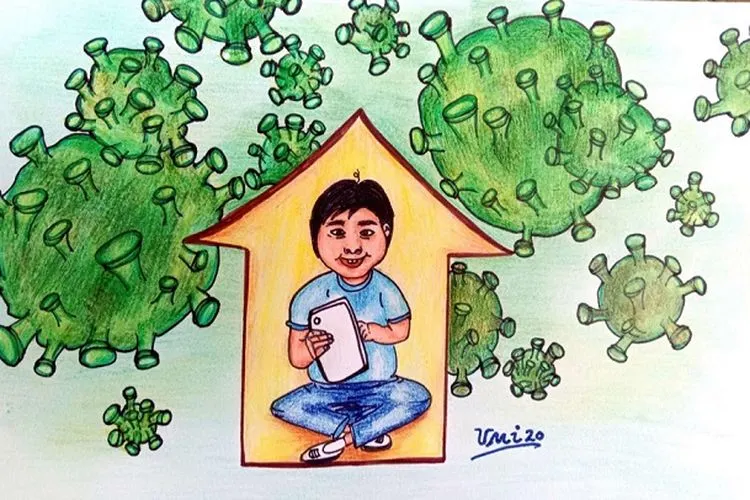 [Ilustrasi] 'Stay at Home' Bikin Kecanduan Gadget (Ayosemarang.com/Siti Umihani)