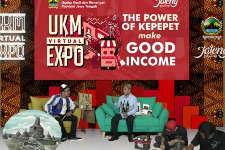 Yani, owner Kain Lukis Nasrafa Solo saat jadi bintang tamu di Bincang Bisnis Virtual UKM Expo 2020 (dok)