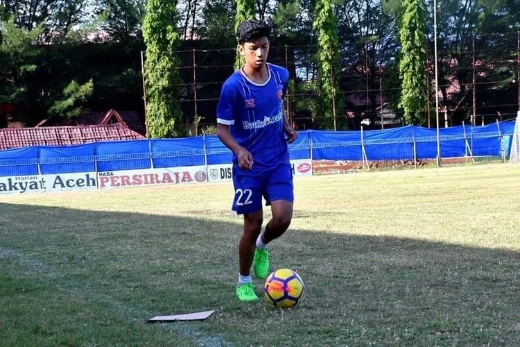 Khuwailid Mustafa saat berlatih di Persiraja Banda Aceh pada tahun 2018. (Media Officer Persiraja)
