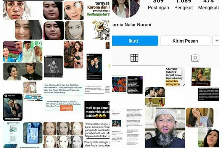 Sebanyak 369 unggahan yang dilakukan akun instagram @ito.kurnia berujung dipolisikan Ahhok lantaran mencemarkan nama baiknya/ instagram