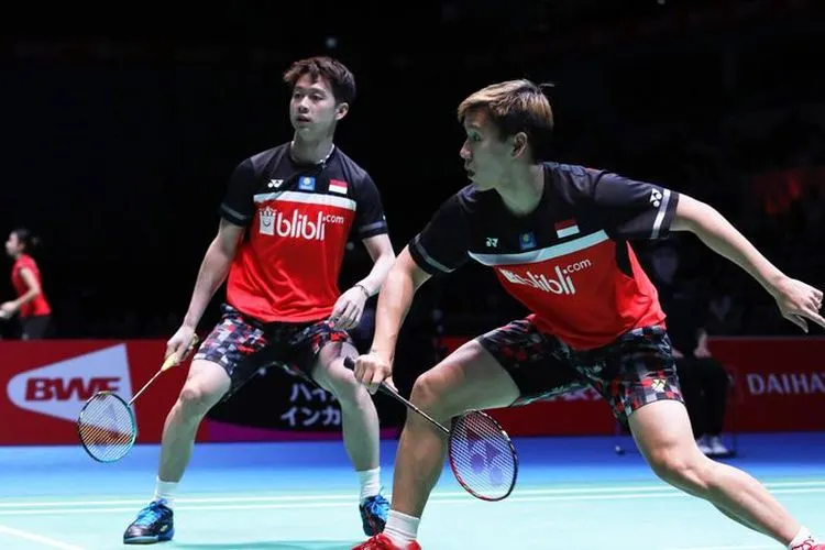 Marcus Fernaldi Gideon/Kevin Sanjaya Sukamuljo/Badminton Indonesia