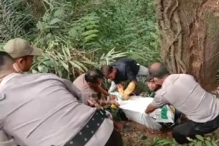 Proses evakuasi mayat dalam koper di Nanggung, Kabupaten Bogor, Minggu (10/11/2019)/Tempo