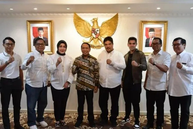 Pertemuan Menpora, Zainudin Amali dan Indonesia Jetsport Boating Association. (Kemenpora)