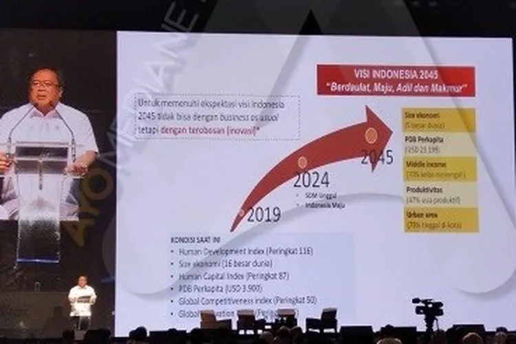 Menristek Bambang Permadi Soemantri Brodjonegoro di acara Indonesia Digital Confrence 2019 (Ayojakarta.com -- Dhika Alam Noor)
