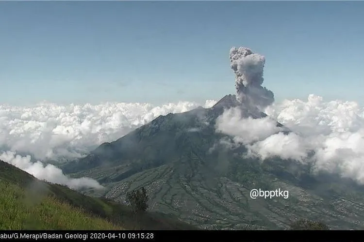 Gunung Merapi erupsi, Jumat (10/3/2020). (Dok BPPTKG)