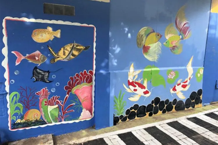 Mural di permukiman warga Pulau Untung Jawa (Beritajakarta.id)