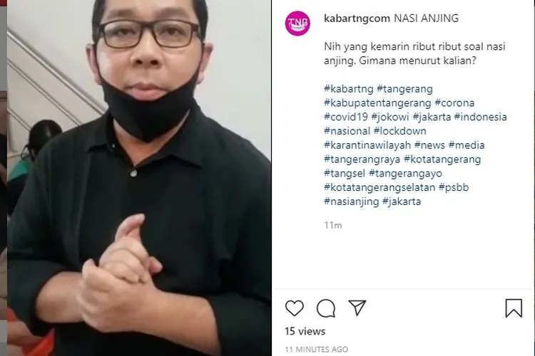Tangkapan layar sebuah video dari Komunitas ARK Qahal menjelaskan kenapa membuat 'nasi anjing' untuk warga Tanjung Priok Jakarta Utara. instagram: @kabartngcom