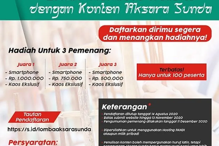 Pandi buat lomba website berkonten Aksara Sunda