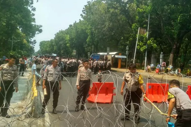 Pengamanan di sekitar Istana Negara, Jakarta, Minggu (20/10/2019)/Ayojakarta.com