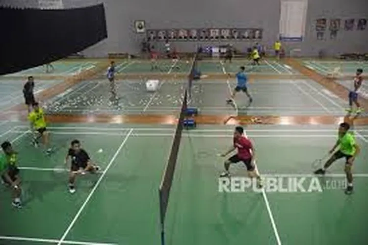 Suasana latihan bulu tangkis di Pelatnas Cipayung (Republika)