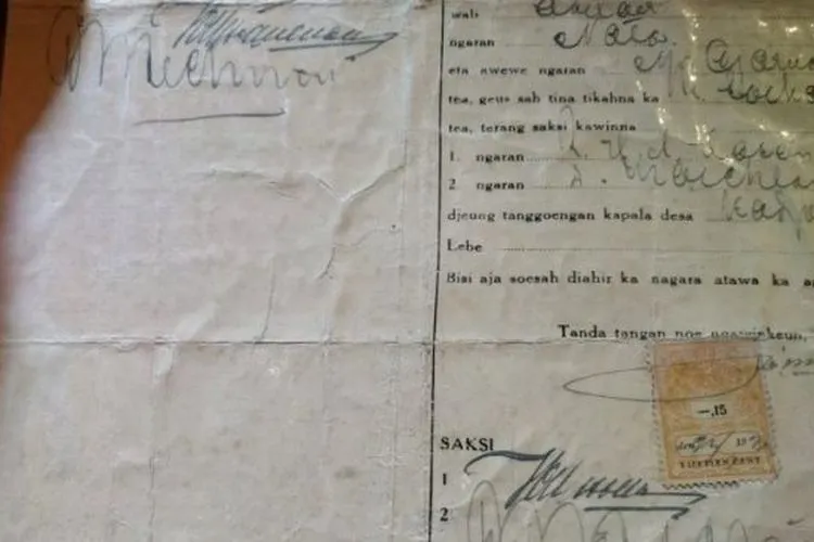 Akta Cerai Inggit Garnasih dan Soekarno/istimewa