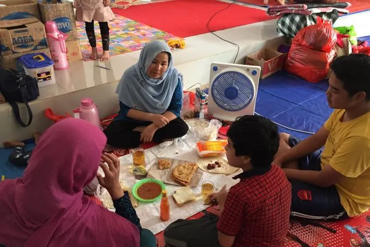Pencari suaka di tempat penampungan bekas markas Kodim Kalideres Jakarta Barat, Minggu (11/8/2019)/Antara