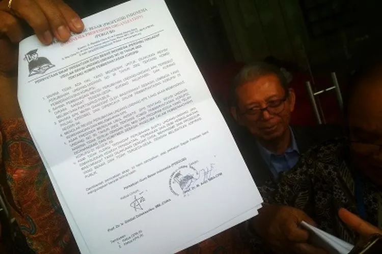 Surat Pergubi yang berisi penolakan terhadap revisi UU KPK yang dikirimkan ke Presiden Jokowi dan Ketua DPR Bambang Soesatyo/Ayojakarta.com