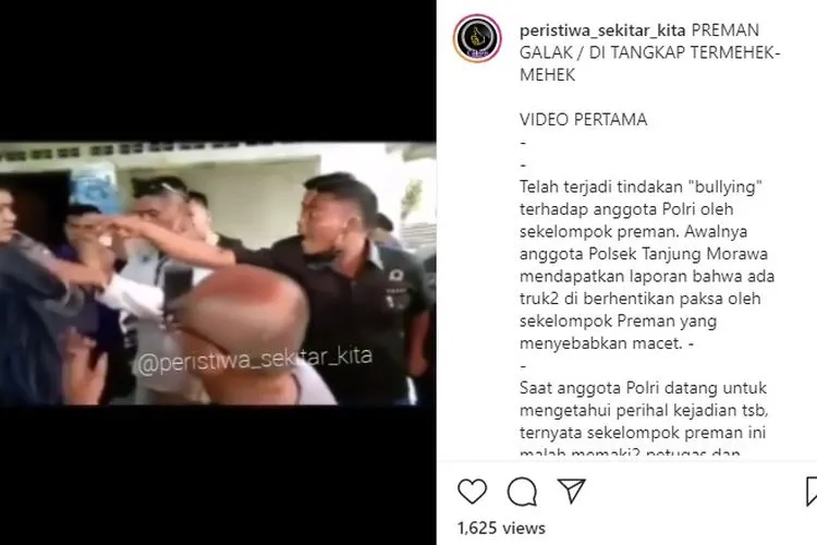 Persekusi yang dialami polisi di Deli Serdang Sumatera Barat oleh sejumlah preman yang biasa melakukan pungutan liar kepada para sopir truk. instagram: @peristiwa_sekitar_kita