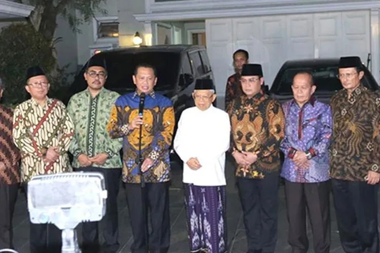 Pimpinan MPR di kediaman wapres terpilih, Maruf Amin di Menteng, Jakarta Pusat, Selasa (15/10/2019)/MPR