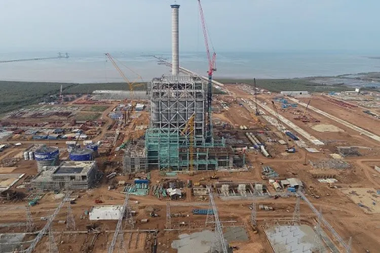Foto udara pembangunan PLTU Unit 2 Cirebon Power. (dok)