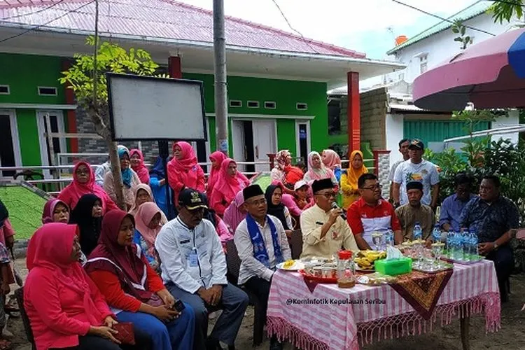 Bupati Kepulauan Seribu Husein Murad melakukan pengecekan bangunan Posyandu Mawar I Pulau Kelapa (pulauseribu.jakarta.go.id)