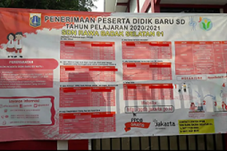 Spanduk pengumuman PPDB SDN Rawa Badak Selatan 01. (Dok. Kominfotik Jakarta Utara)