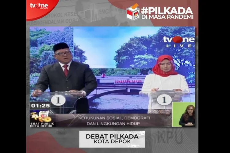 Pradi-Afifah dalam debat terakhir Pilkada 2020 Kota Depok/dok: ist