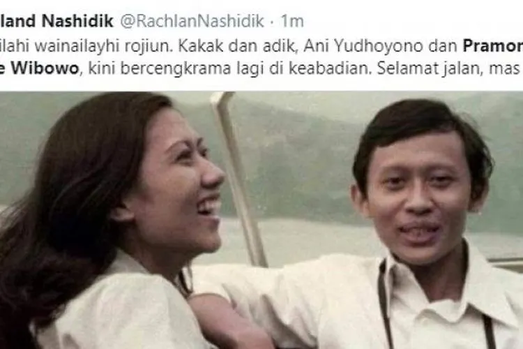 Rachland Nashidik, mengunggah foto Pramono Edhie dan Ani Yudohono saat masih muda[Rachland Nashidik/Twitter]
