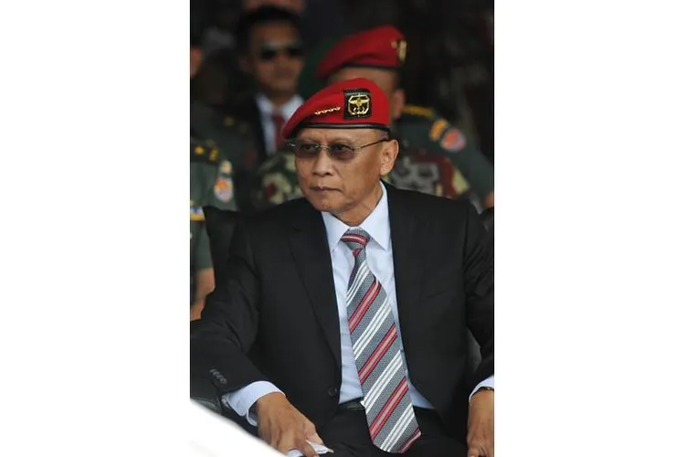 Eks KSAD Jenderal (Purn) Pramono Edhie Wibowo mengenakan baret merah dengan empat bintang. Foto: Republika/Edwin Dwi Putranto