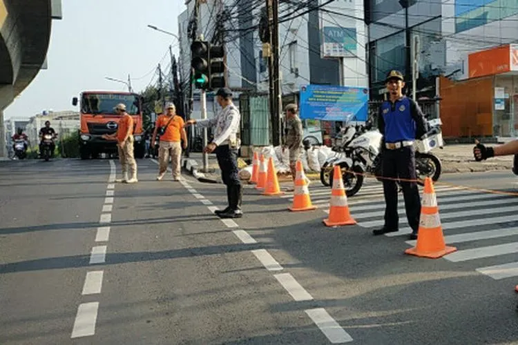Rekayasa lalu lintas di Jalan Cipete Raya (Beritajakarta.id)