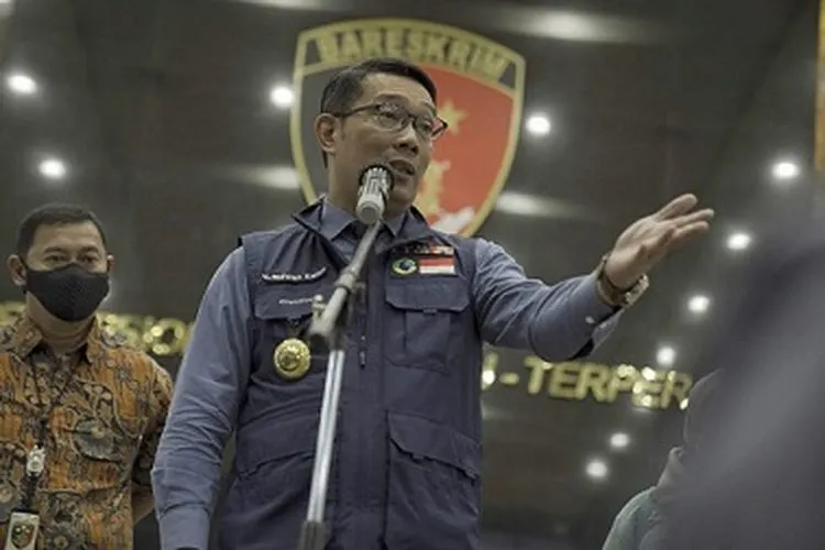 Gubernur Jawa Barat Ridwan Kamil saat di Bareskrim. (dok)