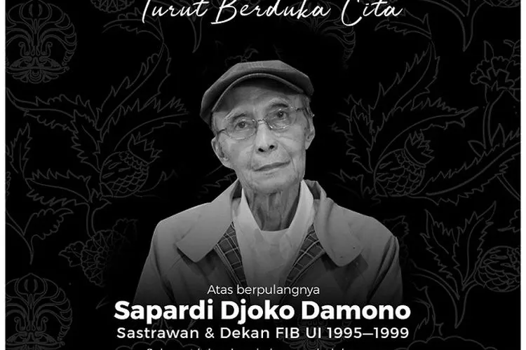 Ucapan belasungkawa dari Ikatan Alumni (Iluni) Universitas Indonesia  atas wafatnya sastrawan penyair Sapardi Djoko Darmono/twitter @mantriss