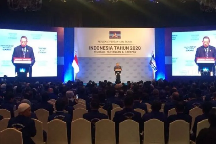 Presiden ke-6 RI, Susilo Bambang Yudhoyono pidato  Refleksi Pergantian Tahun 2019 (Suara.com/Novian Ardiansyah)