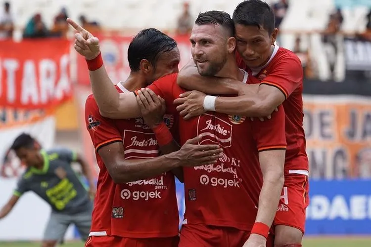 Selebrasi pemain Persija Jakarta usai mengalahkan Borneo FC/Persija.id