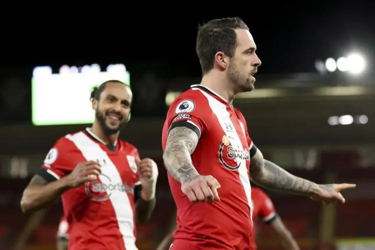 Selebrasi pemain Southampton Danny Ings selepas menjebol gawang Liverpool dalam pertandingan Liga Primer Inggris. Foto: EPA-EFE/Naomi Baker